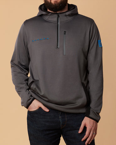 Ford Trucks Ranger Men's 1/2 Zip Hooded Grid Fleece - Lifestyle