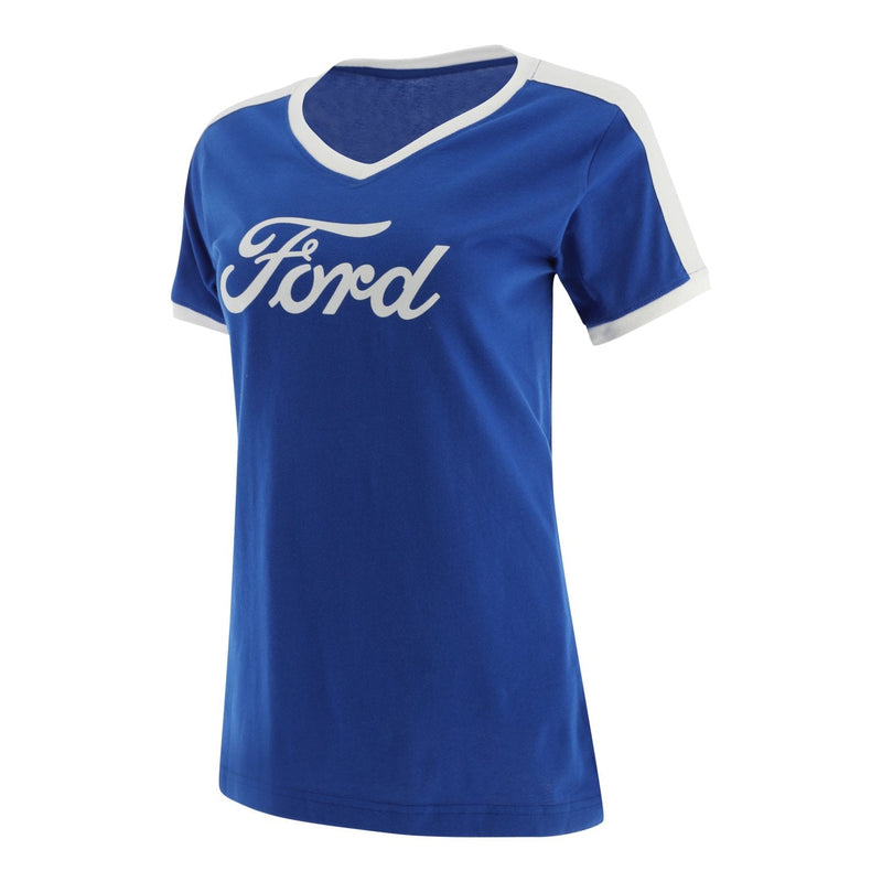 Ford Women's Script Retro Ringer T-Shirt