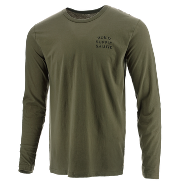 Ford Proud To Honor Men's Build Supply Salute Crewneck Long Sleeve T-Shirt