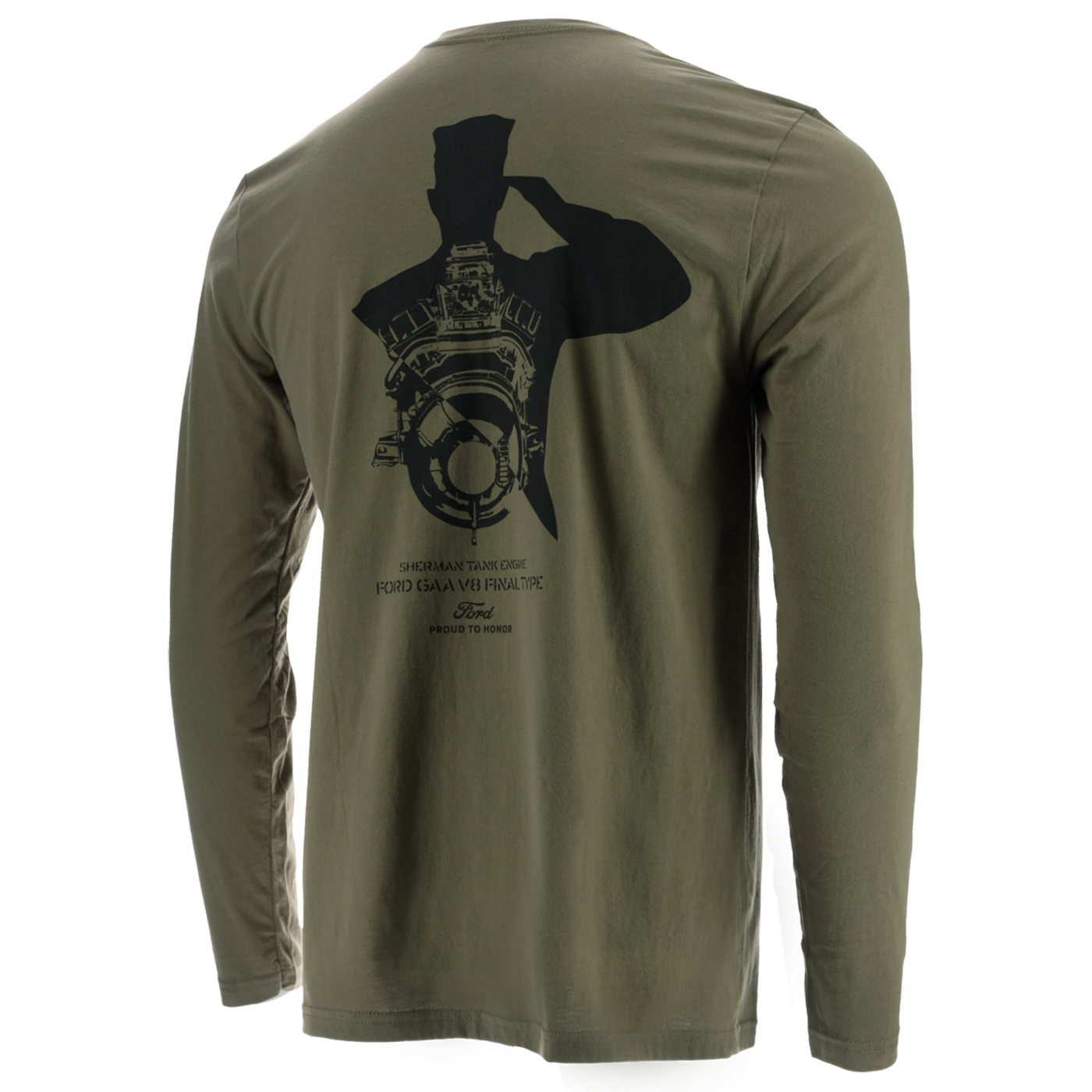 Ford Proud To Honor Men's Build Supply Salute Crewneck Long Sleeve T-Shirt