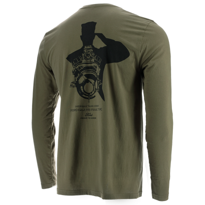 Ford Proud To Honor Men's Build Supply Salute Crewneck Long Sleeve T-Shirt