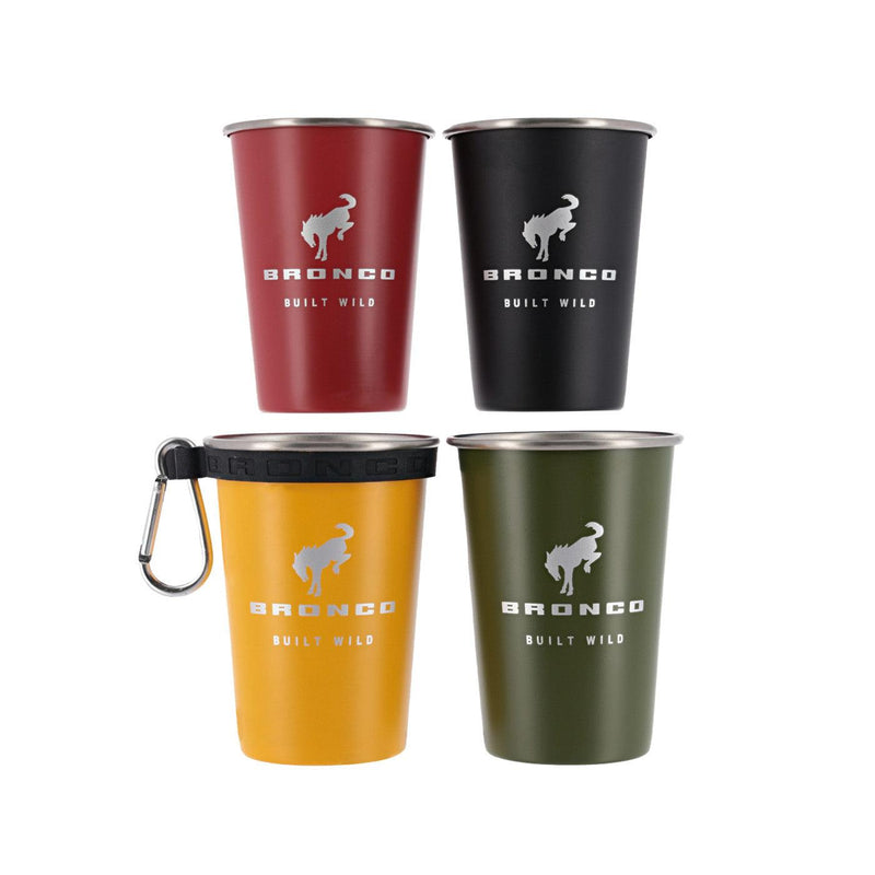 Bronco 4 Pack Stainless Pints with Silicone Ring
