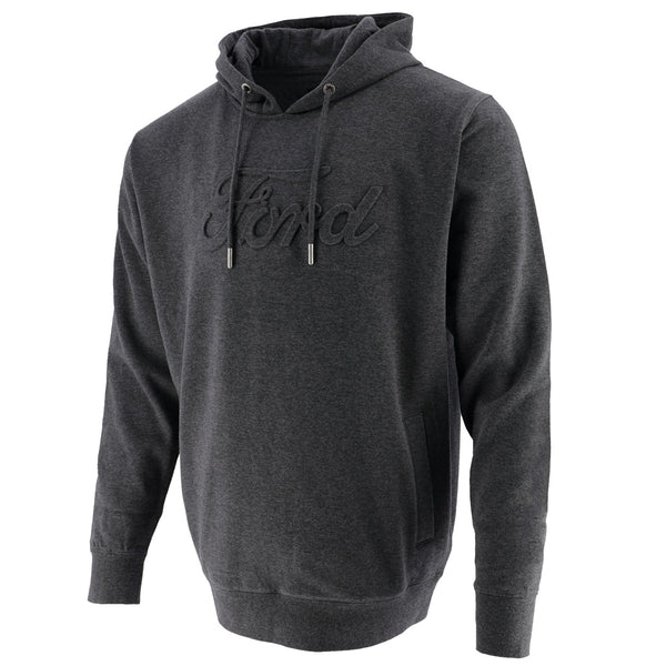 Ford Men's Logo Embossed Hooded Pullover Fleece- Official Ford Men's Logo Embossed Hooded Pullover Fleece- Official