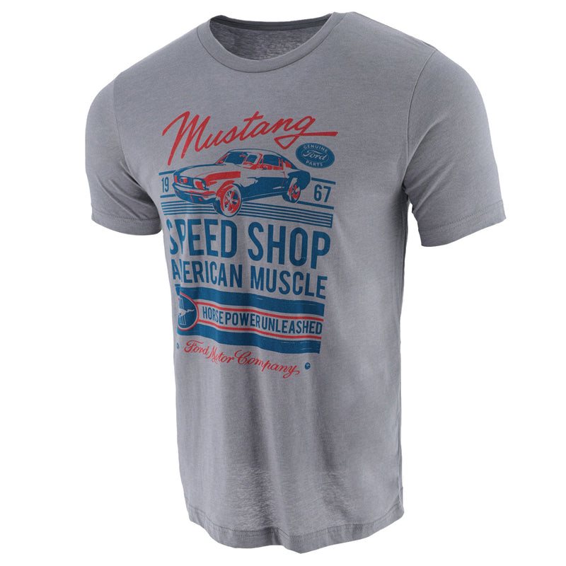 Ford Mustang Men's Vintage Speed Shop T-Shirt - Front View