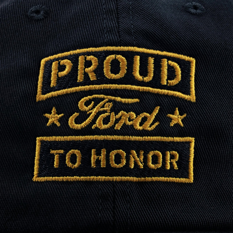 Ford Proud to Honor Logo Badge Snapback Hat - Close Up